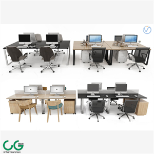 Modern card seat office chair 3d model